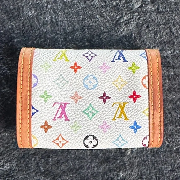 Louis Vuitton White Multicolor Monogram Mini Coin and CC Wallet - Picture 2 of 8